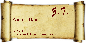 Zach Tibor névjegykártya